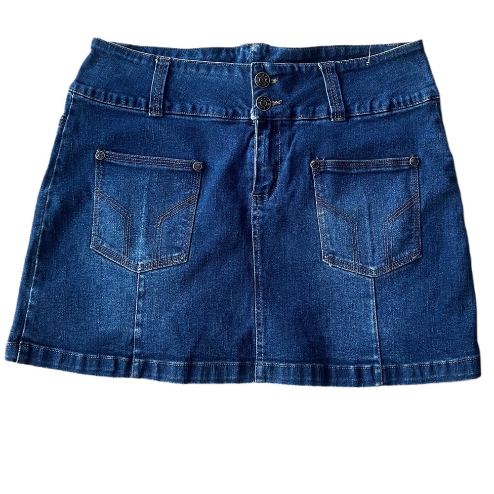 90s micro‎ mini denim skirt with pockets size 11/12